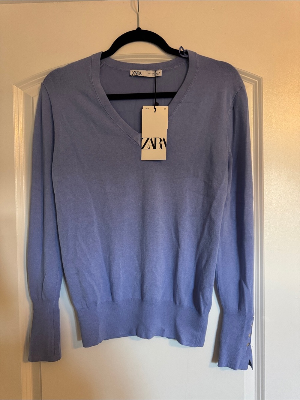 ZARA Lilac V-Neck Knit Sweater